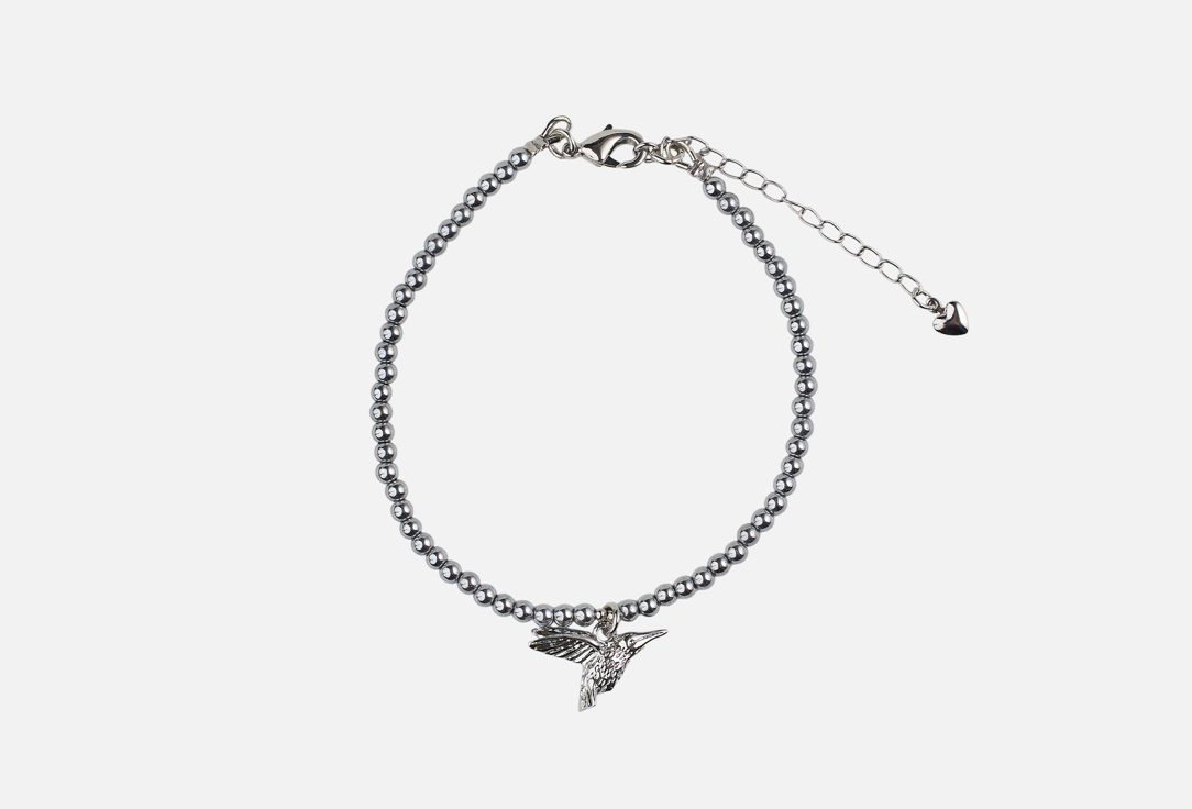 

Анклет 19.STONE, Из гематита с подвеской птичка 1 шт