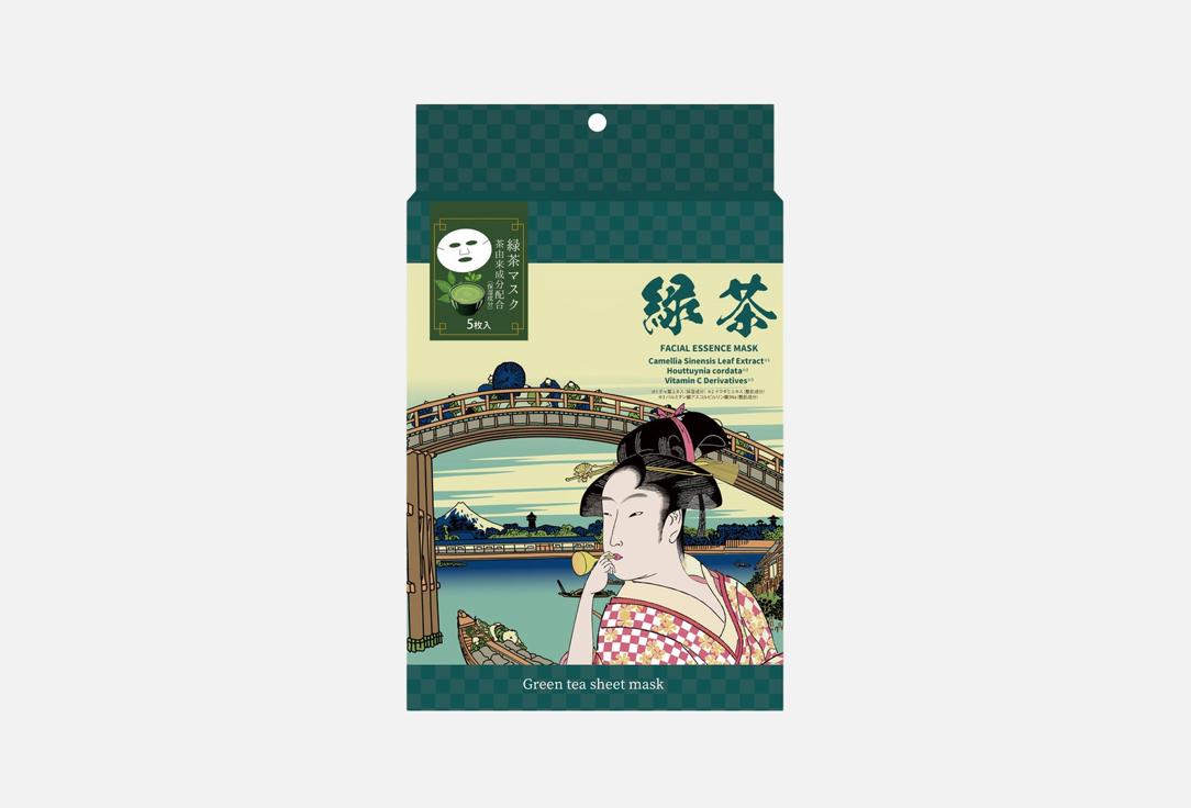 

Набор тканевых увлажняющих масок для лица UKIYOE, Green tea 5 шт