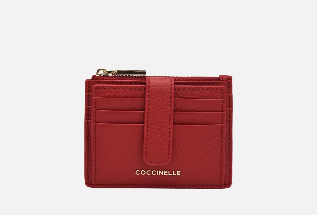 

кожаный картхолдер COCCINELLE, Красный, METALLIC SOFT