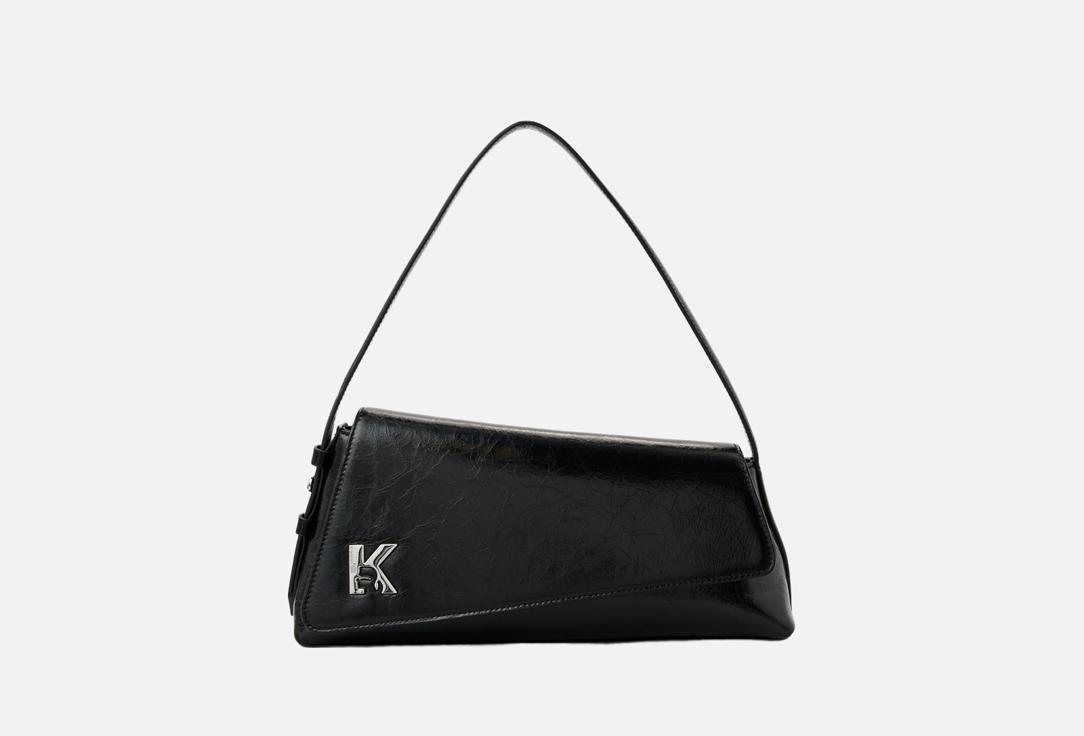 

кожаная сумка кросс-боди KARL LAGERFELD JEANS, Черный, GEO LTHR FLAP SHB SHINY