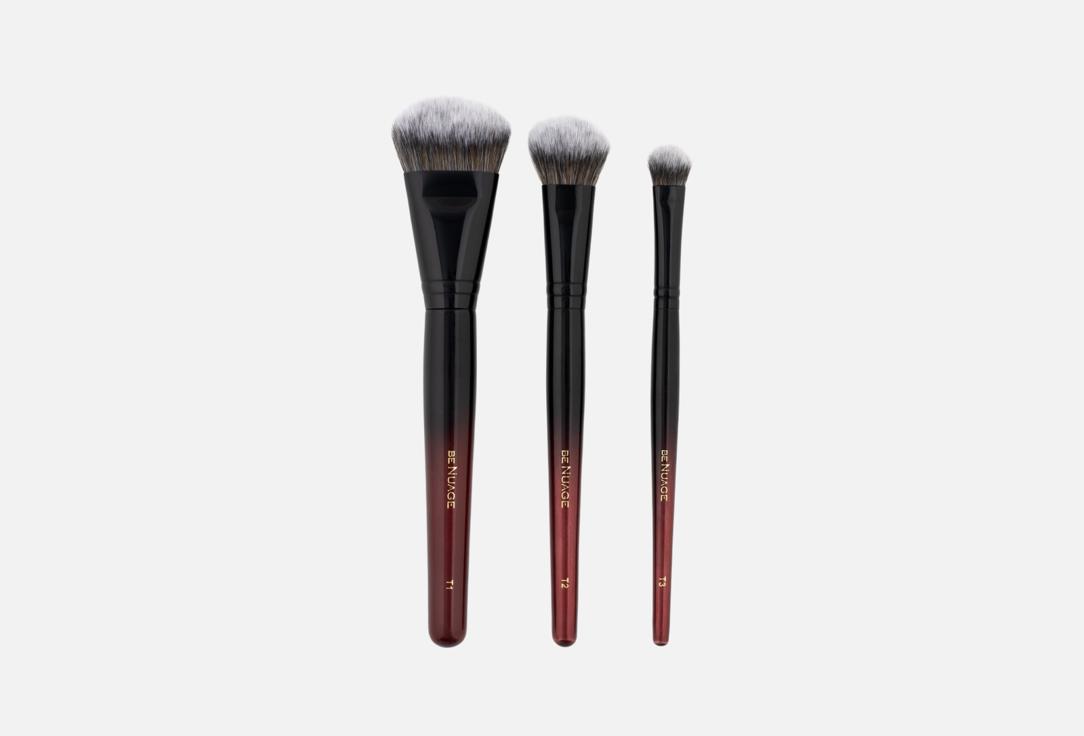 

Набор кистей для макияжа лица BENUAGE, Set of makeup brushes Т123 3 шт