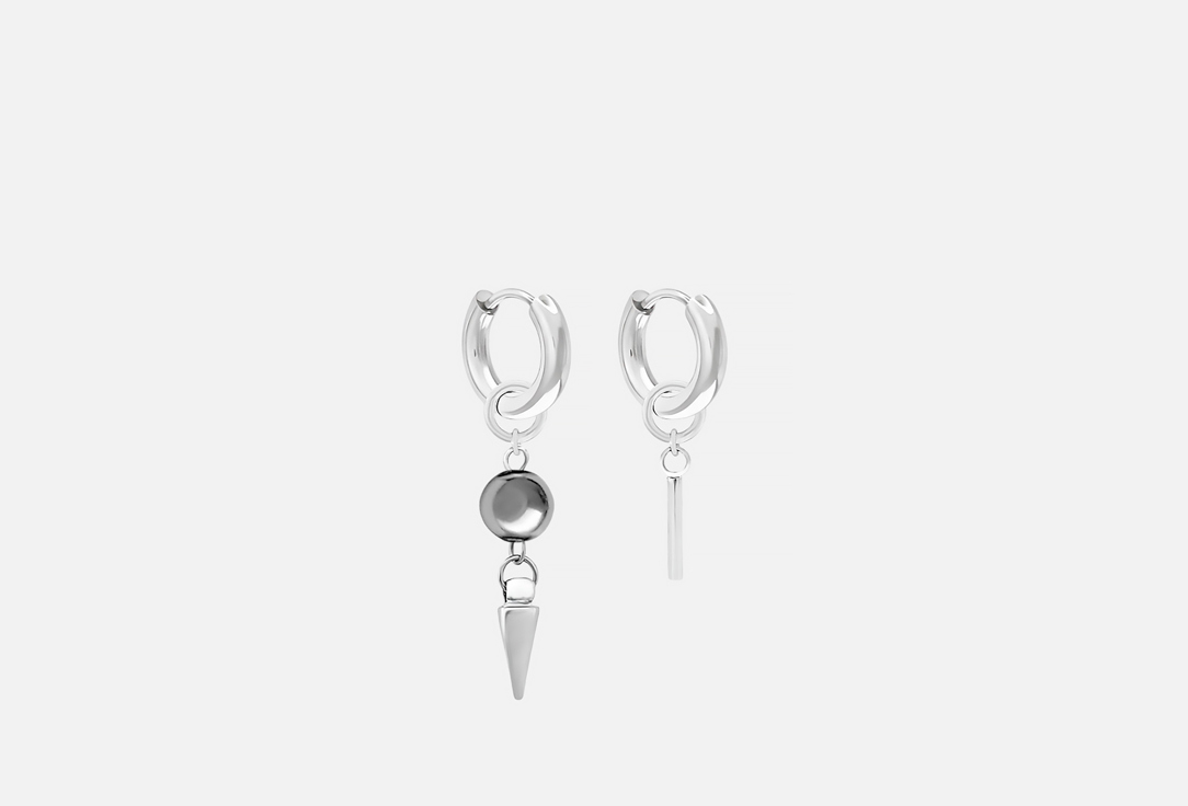 

Серьги ЛУНА, С подвеской из гематина 6 mm 2 шт