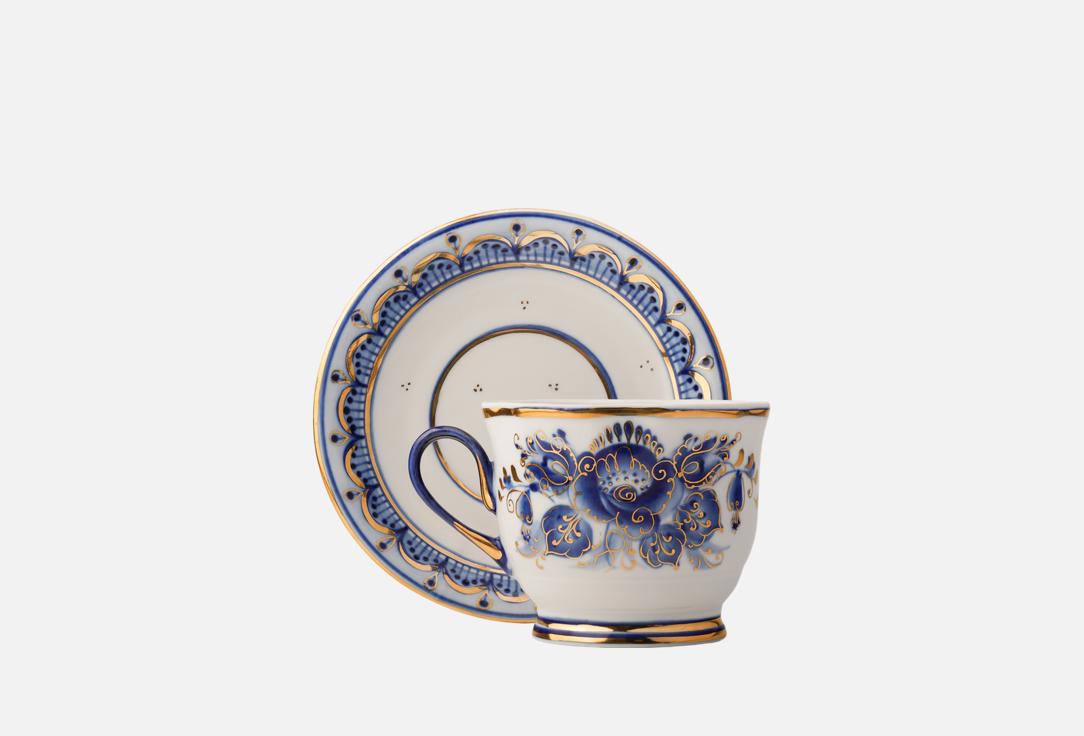 

Чайная пара ГЖЕЛЬ, Принт, Воробей, золото 1 пар