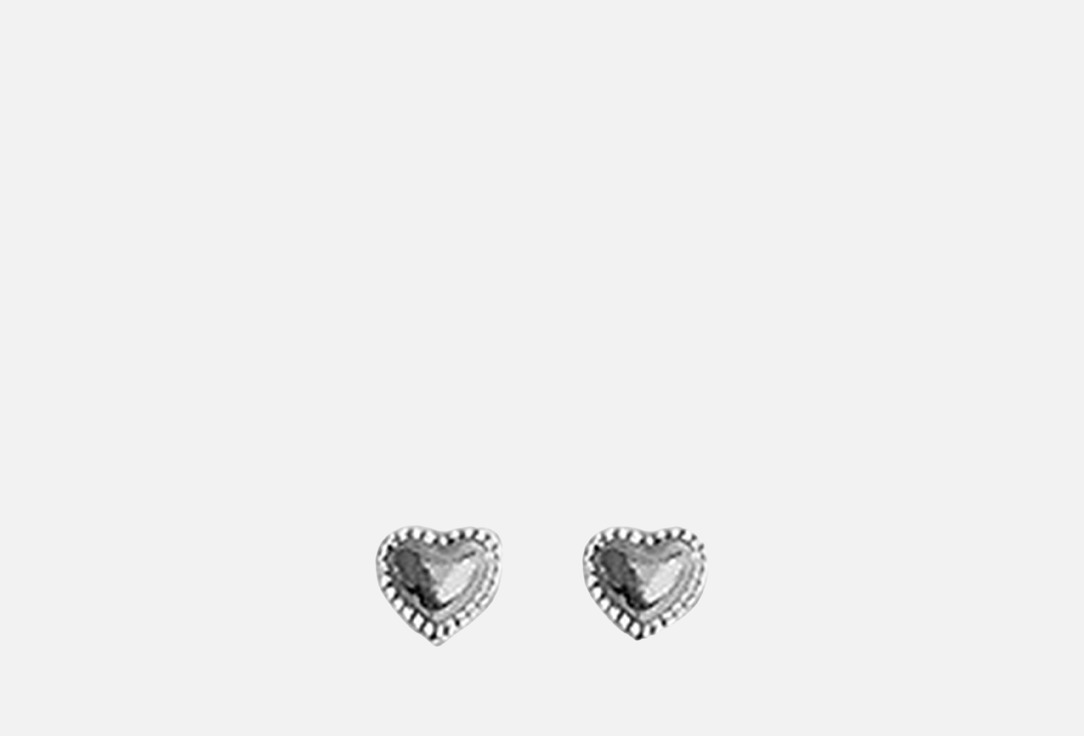 

Серьги-пусеты AMPOUS, Silver heart poussettes 2 шт