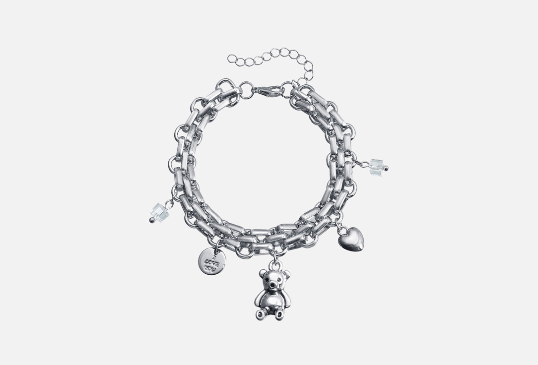 

Браслет AMPOUS, Silver charm bear 1 шт