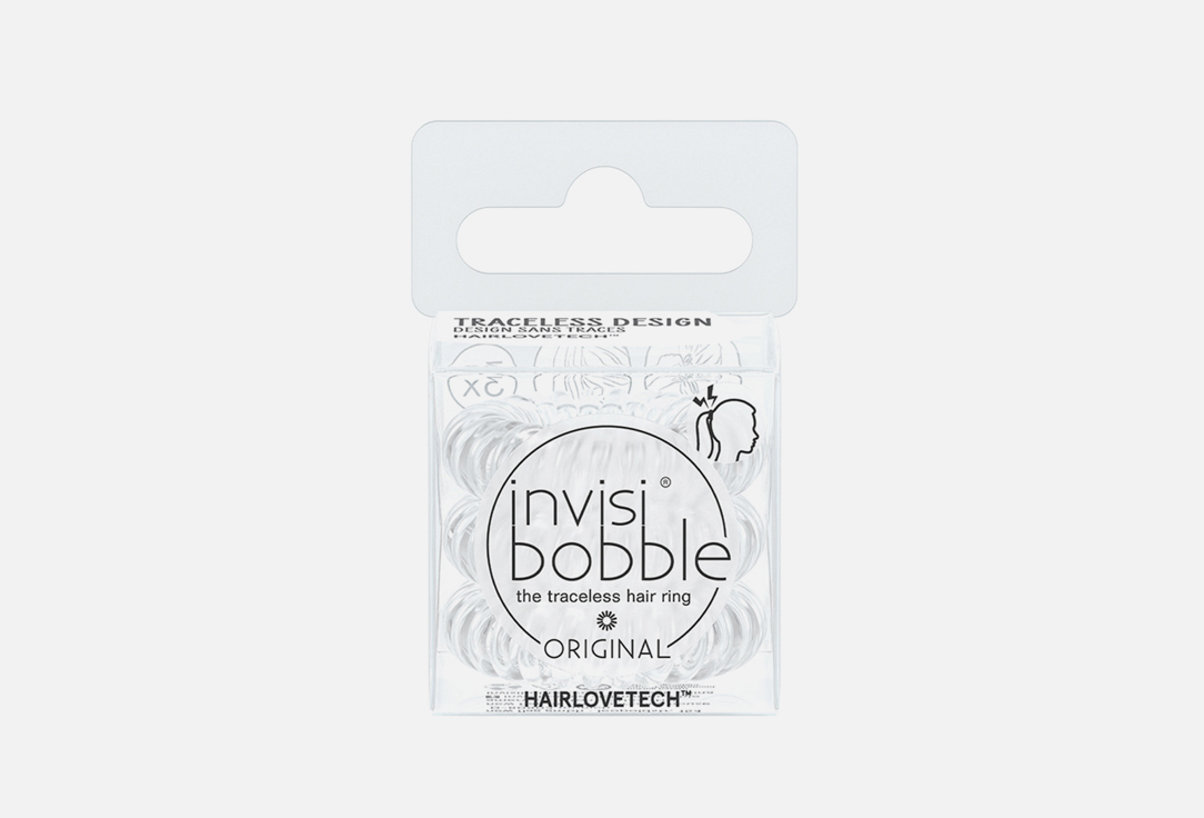 Резинка-браслет для волос 3шт. INVISIBOBBLE ORIGINAL Crystal Clear