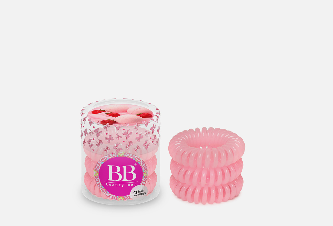 Резинки для волос BEAUTY BAR Hair rings Light Pink 3 шт цена и фото
