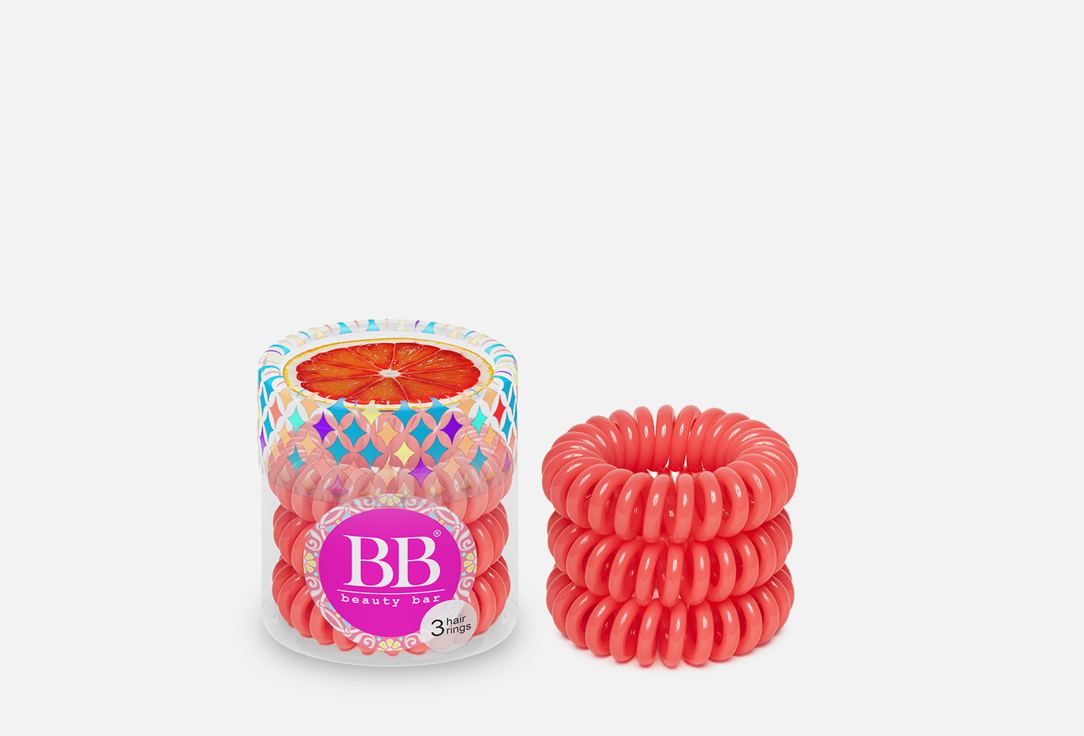 Изображение товара Резинка для волос Beauty Bar Hair rings Coral 3 шт, мягкая и эластичная