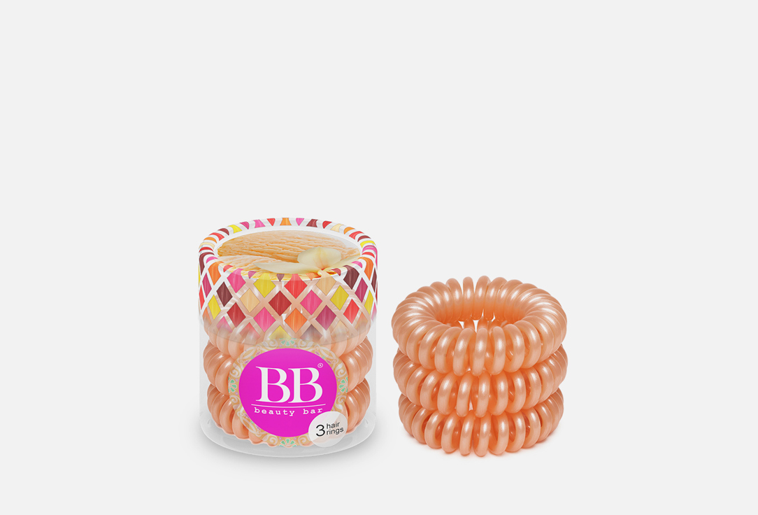 Изображение товара Набор резинок для волос Beauty Bar Hair rings Beige 3 шт стильные и удобные