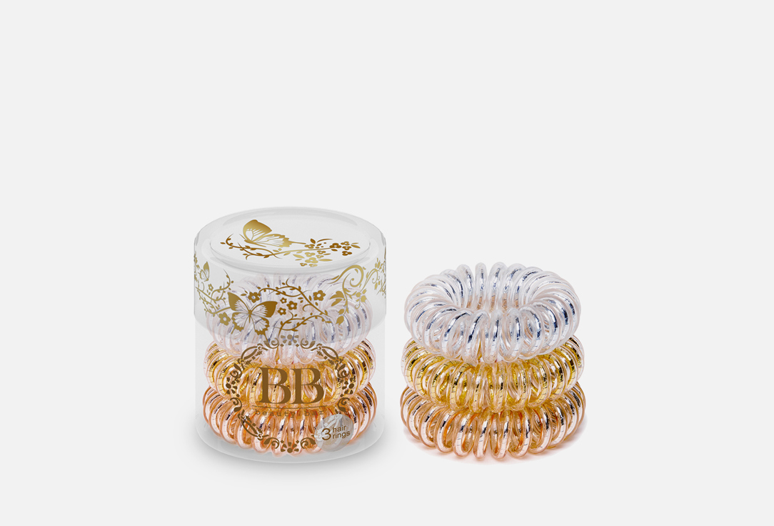 

Резинки для волос BEAUTY BAR, Hair tings Metallica set 3 шт