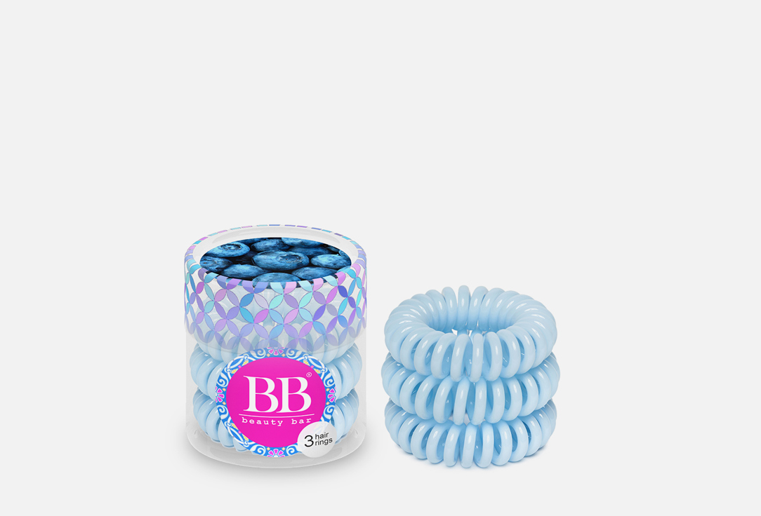 Изображение товара Набор резинок для волос Beauty Bar Hair rings Blue 3 шт. эластичные и мягкие