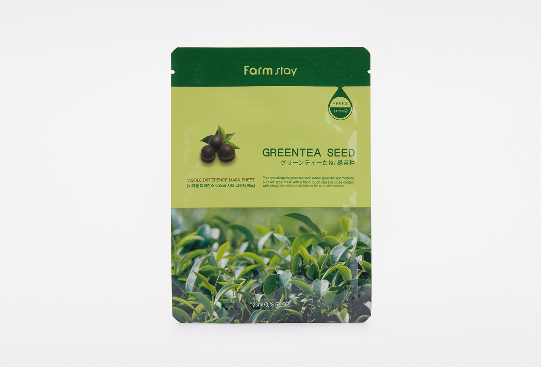 

Тканевая маска для лица FARM STAY, VISIBLE DIFFERENCE MASK SHEET GREENTEA SEED 23 мл