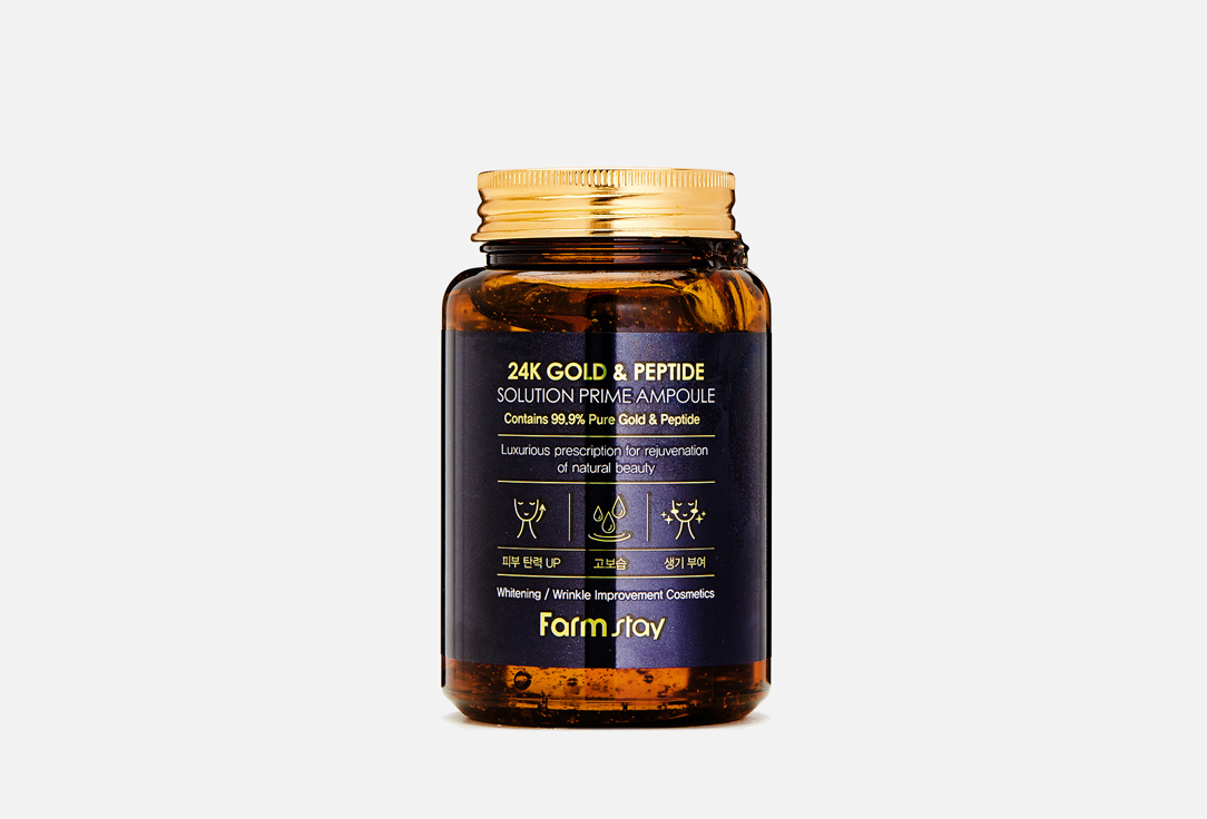 Изображение товара Многофункциональная ампульная сыворотка Farm Stay 24K Gold & Peptide Solution Prime Ampoule
