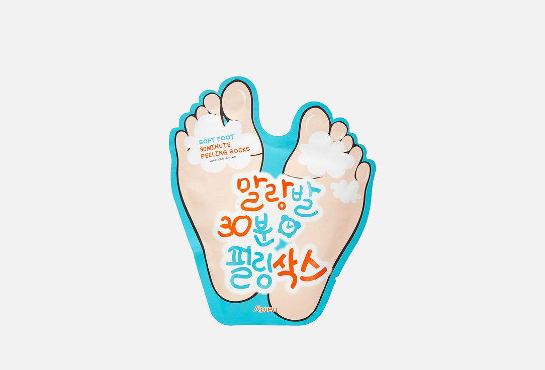 Пилинг-носочки для ног A'PIEU Soft foot peeling socks 1 шт отшелушивающие пилинг носочки для ног ashiura ran run stem cells 1 пар
