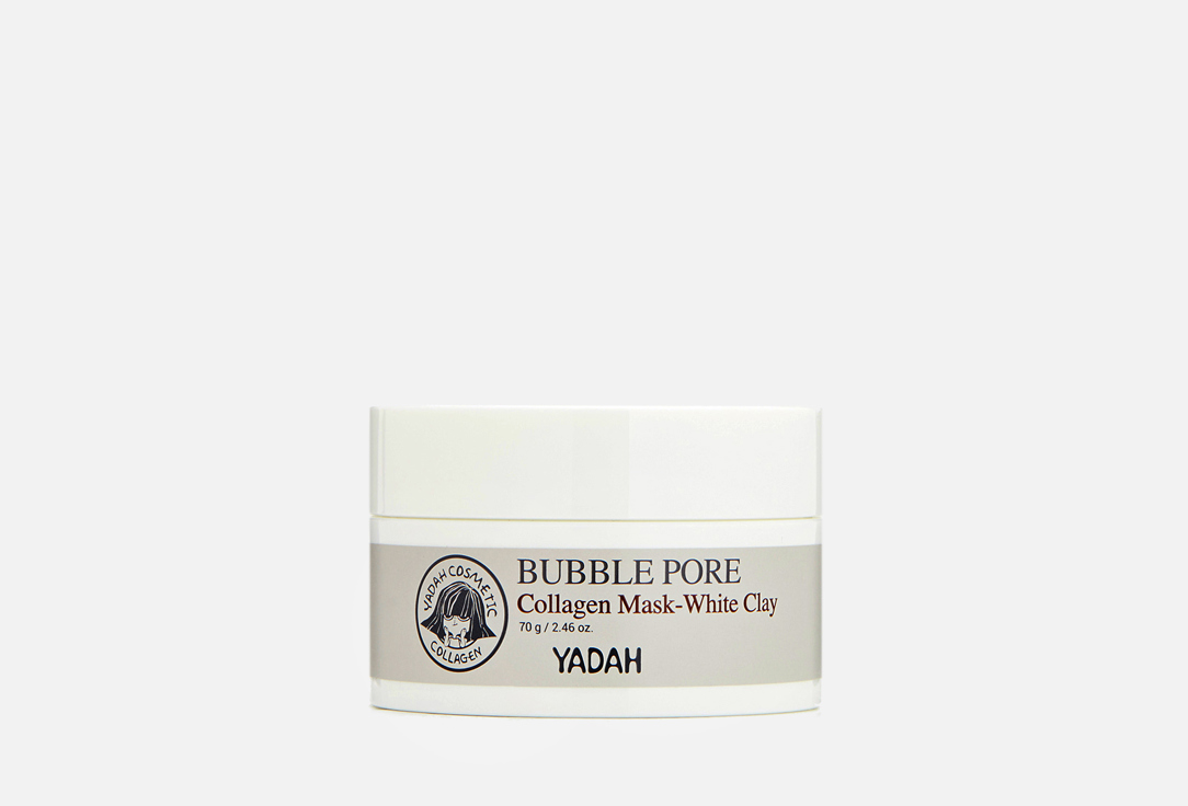 цена Пузырьковая маска с белой глиной и коллагеном YADAH BUBBLE PORE COLLAGEN MASK-WHITE CLAY 70 г