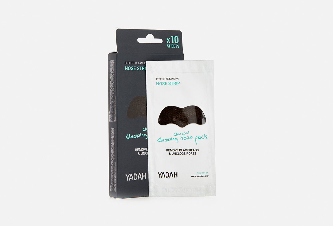 

Угольные очищающие патчи для носа YADAH, CHARCOAL CLEANSING NOSE PACK 10 шт