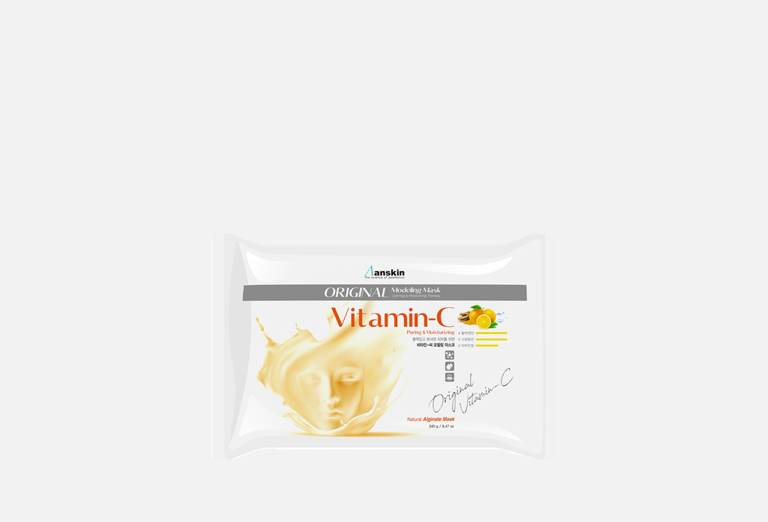 МАСКА АЛЬГИНАТНАЯ С ВИТАМИНОМ С ANSKIN VITAMIN-C MODELING MASK 240 г маска альгинатная с витамином пакет кг anskin original 1 vitamin c modeling mask refill