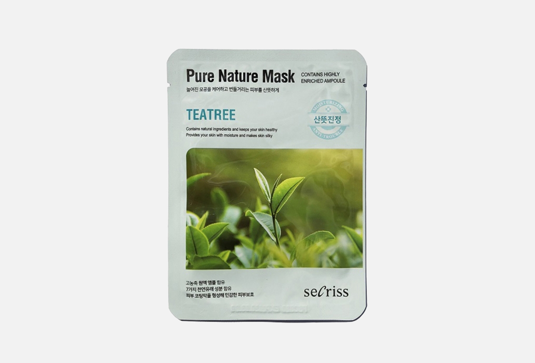 Маска для лица тканевая ANSKIN Secriss Pure Nature Tea Tree 1 шт тканевая маска для лица secriss pure nature mask pack teatree 25мл